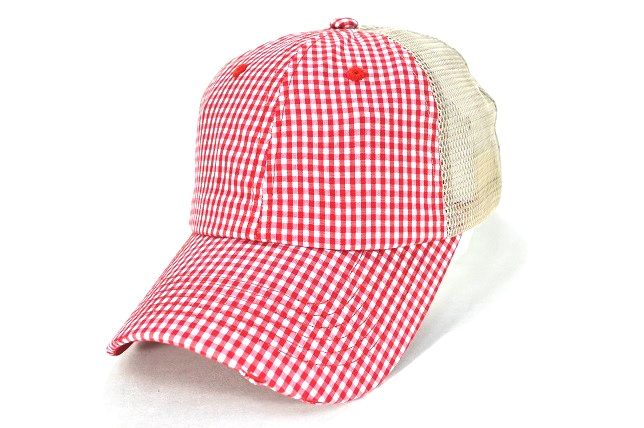 ZH-001 Zingham mesh trucker cap - red/beige